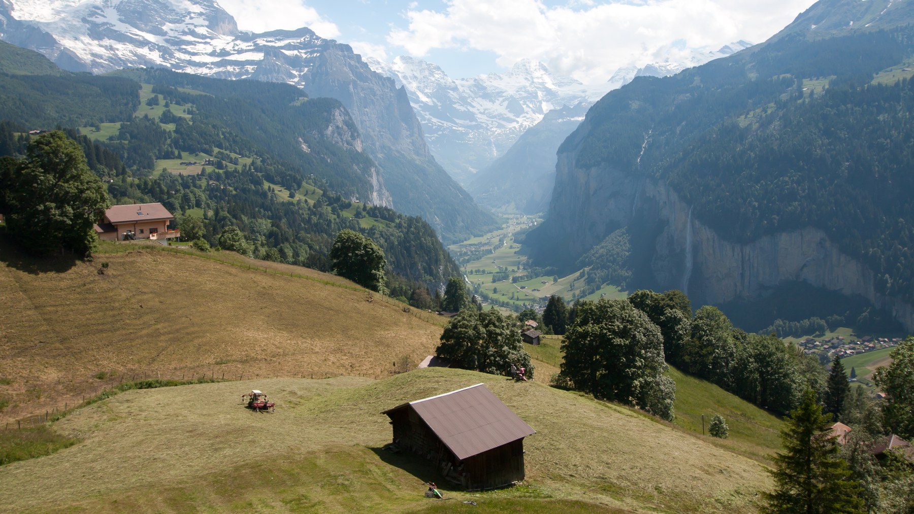 Lauterbrunnen valley and its mountain landscape in Switzerland